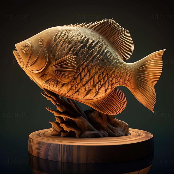 3D model A real gourami fish (STL)